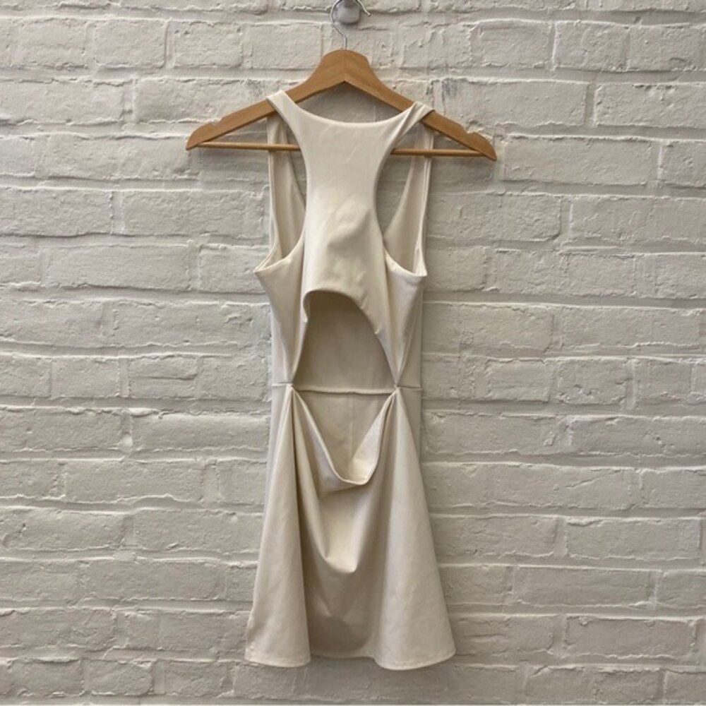 Reformation || Naomi Ecomove Active Dress Cutout Built In Shorts Off White Small - Picture 4 of 9